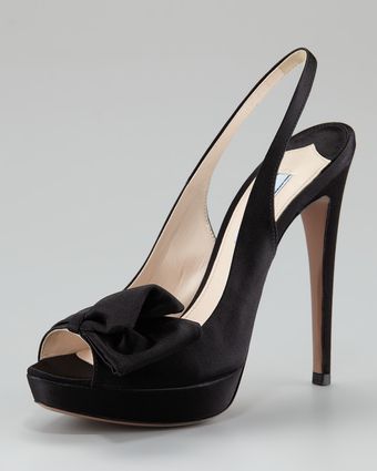 Prada Side-Bow Slingback Evening Sandal - Lyst