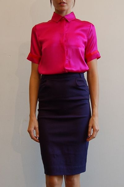 Preen Pencil Skirt in Blue (navy) - Lyst