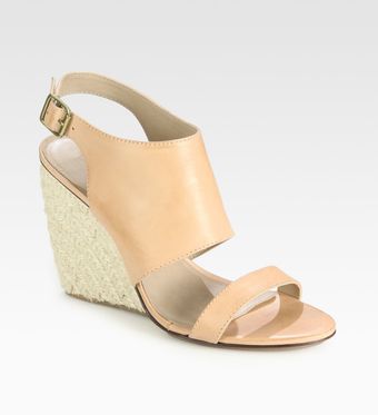  Leather Slingback Wedge Sandals 