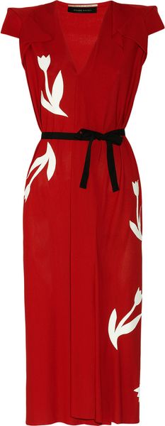 Roland Mouret Leather Appliqué Crepe Dress - Lyst