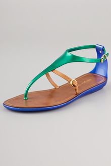 Sergio Rossi T Strap Rubber Sandals - Lyst