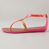 Sergio Rossi T Strap Rubber Sandals in Orange - Lyst