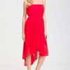 Suzi Chin For Maggy Boutique Spaghetti Strap Asymmetrical Dress in Red (chili) - Lyst