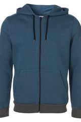 Topman Blue/black Marl Kangaroo Hoody