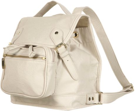 Topshop Cream Buckle Backpack in Beige (cream) - Lyst