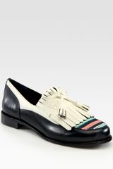 Tory Burch Ruth Leather Stripe-front Oxford Loafers