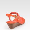 Tory Burch Robinson Leather Slingback Thong Wedge Sandals in Orange (luggage) - Lyst