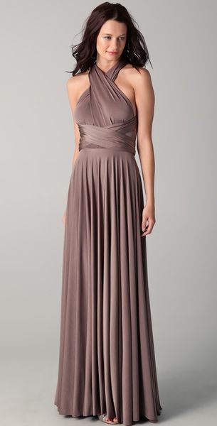 Twobirds Long Convertible Dress in Brown (mushroom) - Lyst