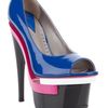 Versace Peep Toe Shoe in Blue - Lyst