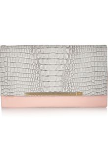 Diane Von Furstenberg Adele Crocodile-effect Leather and Pvc Clutch - Lyst