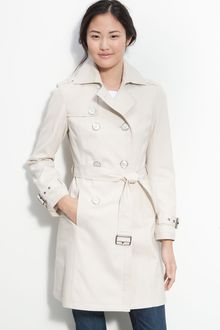 Kenneth Cole Double Breasted Trench Coat - Lyst