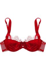 Kiki De Montparnasse By Julia Restoin Roitfeld Chantilly Lace and Satin Bra