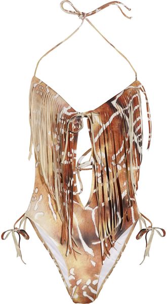 La Perla Antelope Sauvage Fringed Swimsuit - Lyst