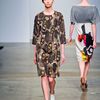 Rachel Comey Fall 2012 Rose Print Pencil Dress in Brown - Lyst