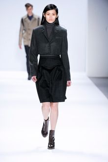 Richard Chai Fall 2012 Plaid Knee Length Skirt  - Lyst