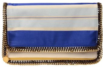  Falabella Silk Striped Fold-over Clutch 