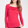 T Tahari Addy Jersey Top in Pink (moroccan red) - Lyst