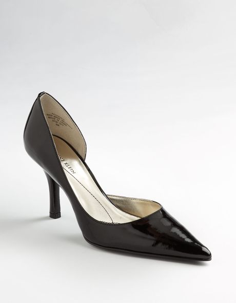 Ak Anne Klein Christa Dorsay Pumps in Black (black patent) | Lyst