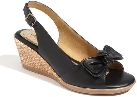 Wedge wedge  slingback softspots  in  lebeau Softspots Lebeau sandals Black Lyst Sandal