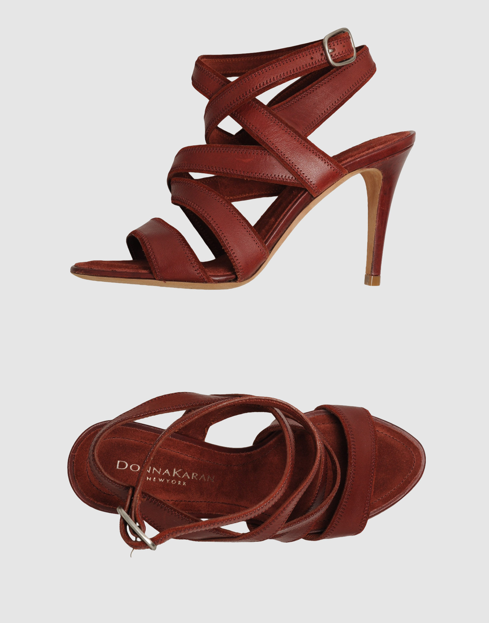 Donna Karan New York Donna Karan Highheeled Sandals in (maroon) Lyst