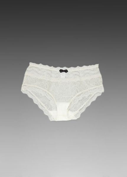 Eberjey Tux Luxe Lace Brief in Beige (ivory) - Lyst