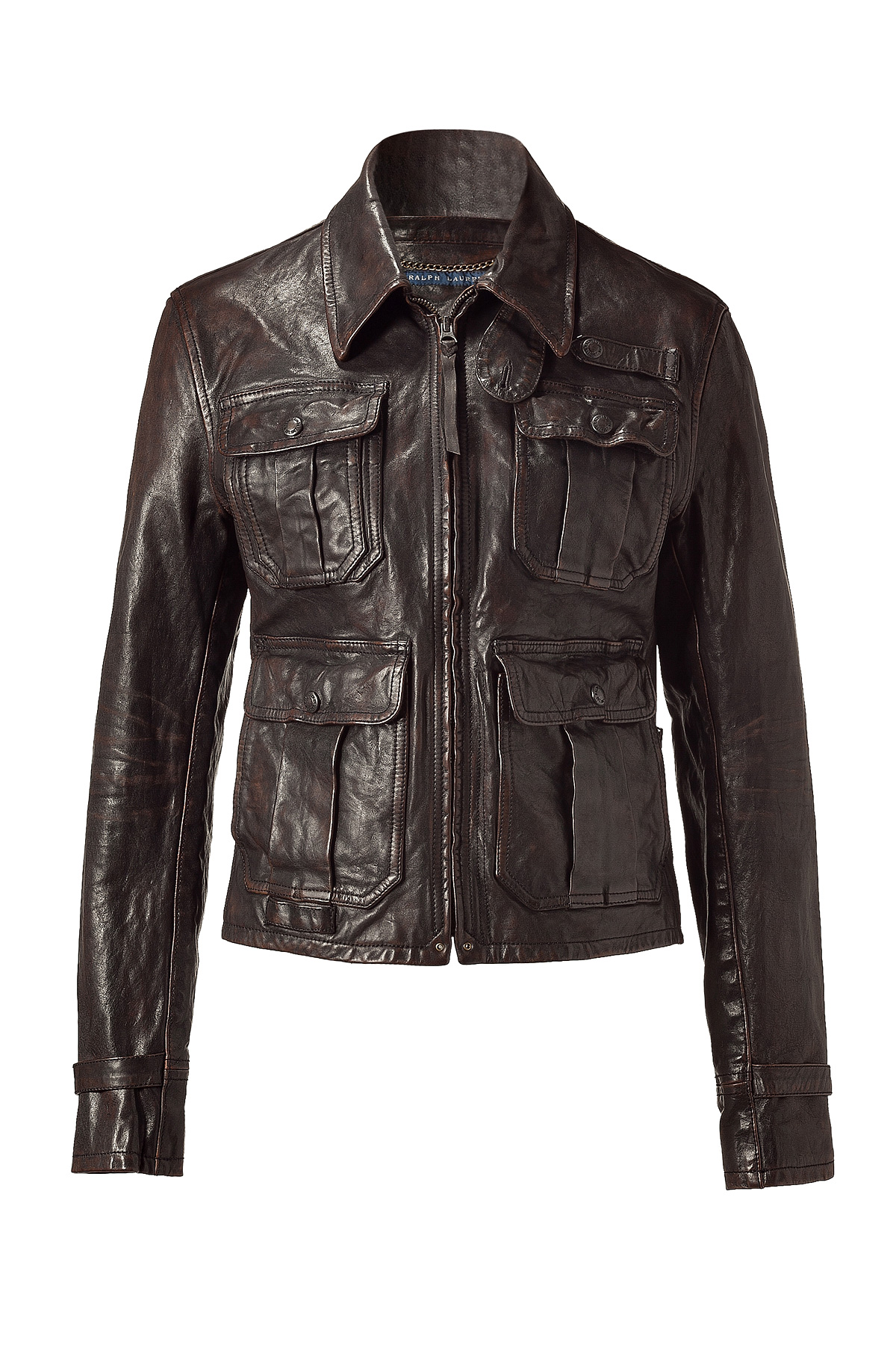 Polo Ralph Lauren Black Leather Motorcycle Jacket in Black | Lyst