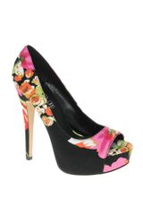 aldo Aldo Lafera Floral Peep Toe Court Shoes