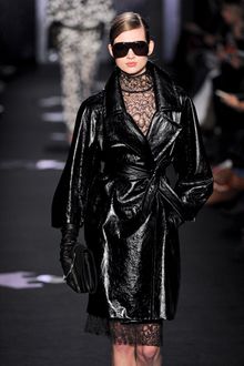 Diane Von Furstenberg Fall 2012 See Through Turtleneck Lace Dress In Black - Lyst