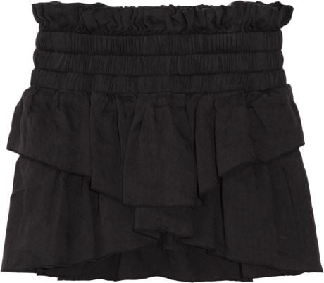 Etoile Isabel Marant Ines Tiered Linenblend Mini Skirt in Black - Lyst