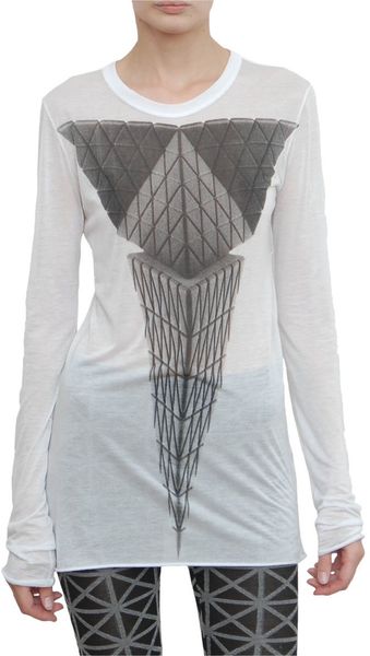 Gareth Pugh Long Sleeved Geometric Print T-shirt - Lyst