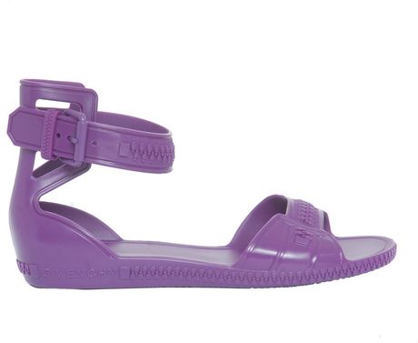 Givenchy Rubber Sandal Flats in Purple - Lyst