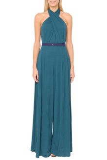 Halston Heritage Viscose Jersey Jumpsuit with Belt - Lyst
