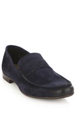 Paul Smith Mancini Navy Suede Loafers