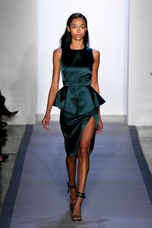 Peter Som Fall 2012 Silk Satin Peplum Evening Dress - Lyst