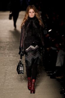 Rag & Bone Fall 2012 Applique Leather Midi Skirt - Lyst