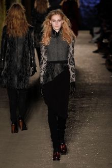 Rag & Bone Fall 2012 Asymmetrical Long Sleeve Patterned Top In Grey - Lyst
