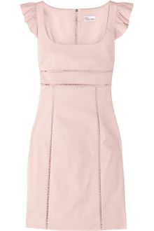 RED Valentino Ruffled Stretch-cotton Dress - Lyst