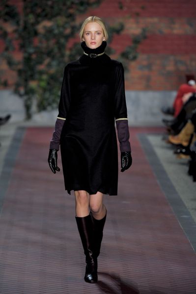 Tommy Hilfiger Fall 2012 Funnel Neck Dress  in Black - Lyst