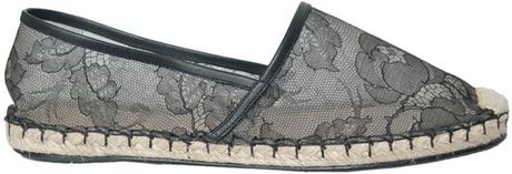 Valentino Lace Espadrilles in Black - Lyst