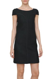 Versace Short Sleeved Silk Profile Dress - Lyst