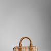 Burberry Small Haymarket Bowling Bag in Brown (tan) - Lyst