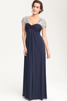 Js Boutique Sequin Trim Jersey Gown - Lyst
