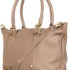 Topshop Metal Bar Leather Holdall in Beige (putty) - Lyst
