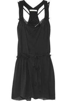 Vanessa Bruno Stretch-silk Crepe and Lace Dress - Lyst
