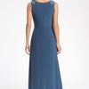 Alex Evenings Beaded Drape Neck Jersey Gown in Blue (smoke) - Lyst