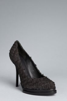 Alexander Wang Black Frayed Leather Aida Platform Pumps - Lyst