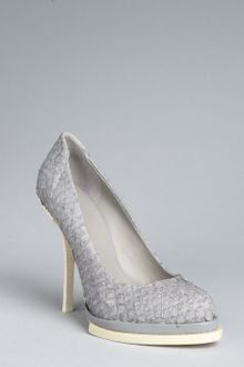 Alexander Wang Grey Frayed Leather Aida Platform Pumps - Lyst