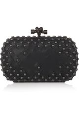 Bottega Veneta Studded Intrecciato Leather Knot Clutch