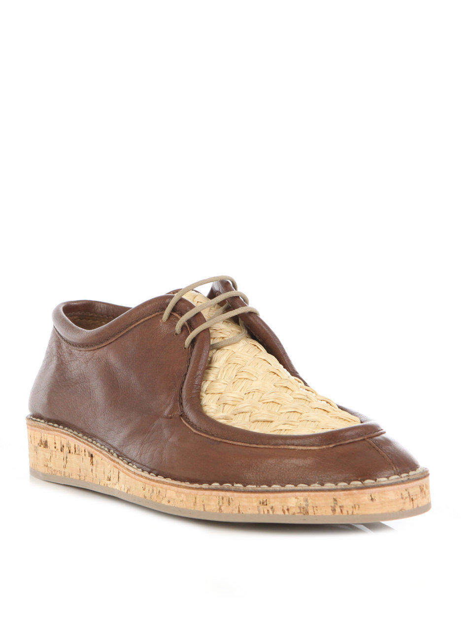 Burberry Prorsum Cork Sole Raffia Lace Up Shoes in Brown Burberry Prorsum Cork Sole Raffia Lace Up Shoes in Brown