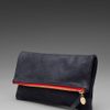 Clare Vivier Foldover Clutch in Navy/red in Blue (navy & red) - Lyst